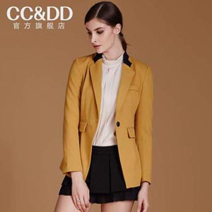 CCDD2014秋装专柜正品新款女装外套气质潮款修身中长款西装