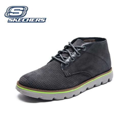 斯凯奇(skechers)男鞋 系带牛皮透气休闲鞋男款