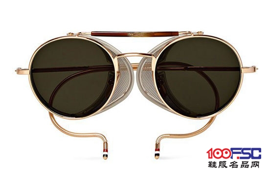 Thom Browne Round-Frame Gold-Tone 太阳眼镜