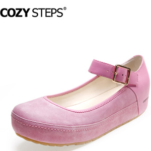 COZYSTEPS2015春季新款圆头浅口真皮松糕底单鞋女平底 扣带