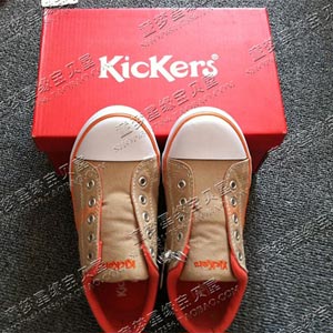 kickers男童牛筋底四季帆布鞋