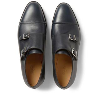 John Lobb 男士全粒面皮质僧侣扣鞋